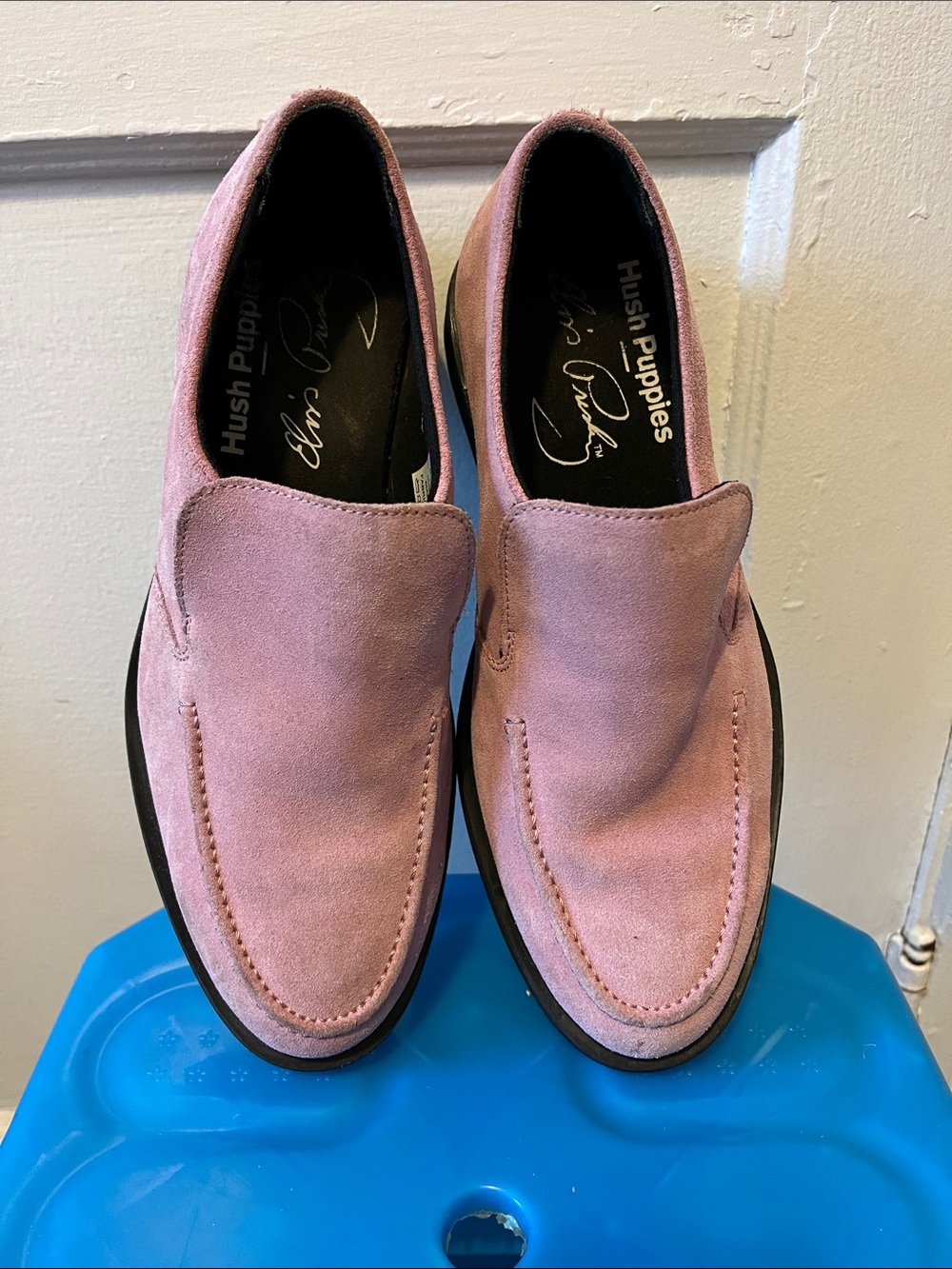 Hush Puppies Men’s Dusty Pink Suede Slip-On Loafers